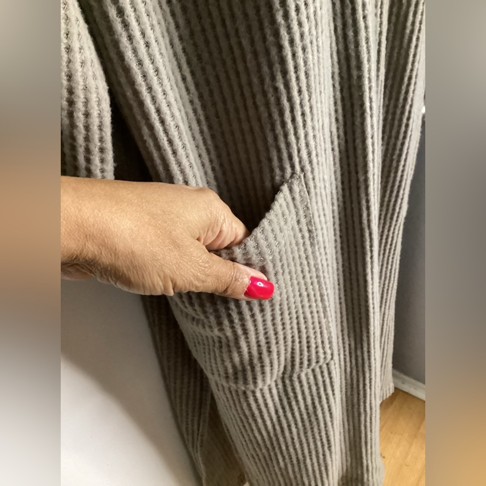 Final Touch Beige Ribbed Cardigan S - Picture 8 of 15